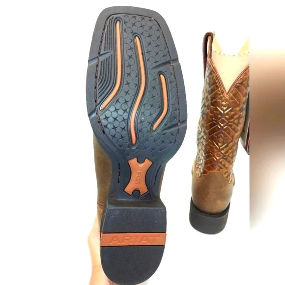 Ariat Round Up Wide Square Toe‎ Boots, NWT, Size 10| EUR 41.5 - Picture 8 of 11